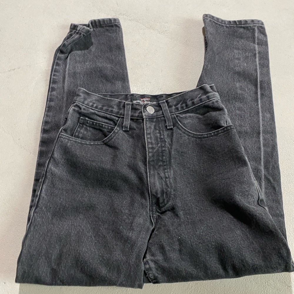 Guess Vintage Women high waist Dark Gray Straight Jeans